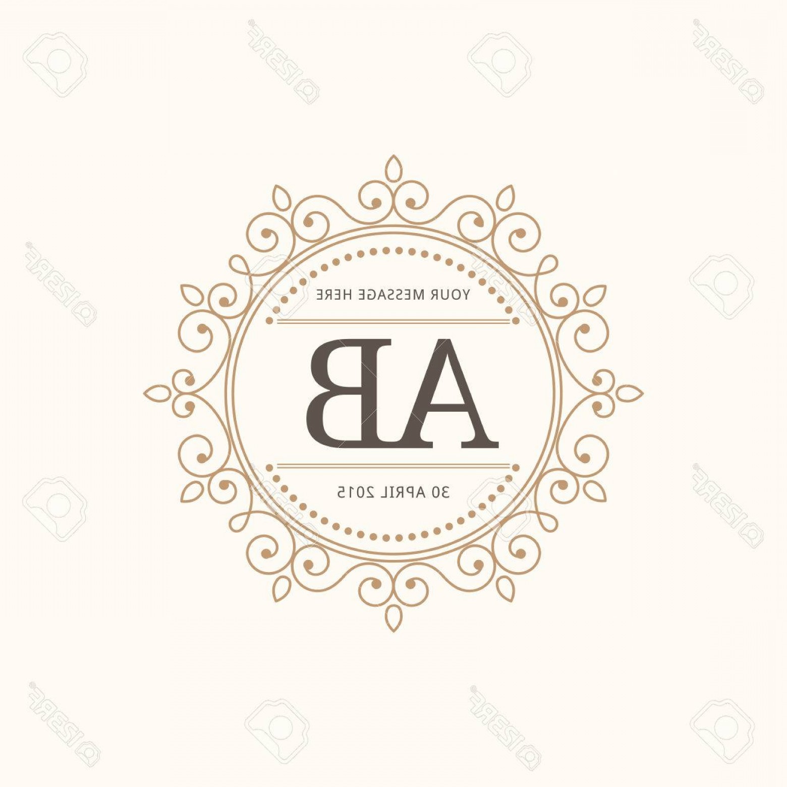 1560x1560 Photostock Vector Elegant Vintage Monogram Design Template For One