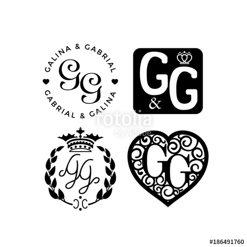 500x500 Wedding Monogram Logo Collection. Vector Illustration. Stock