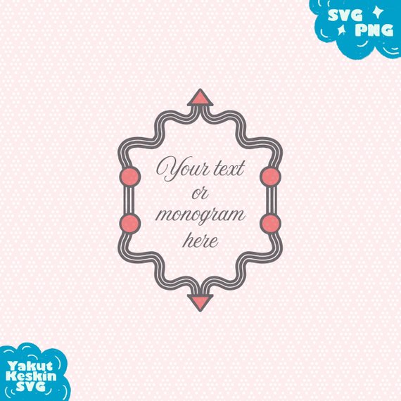 570x570 Arrow Wedding Monogram Vector Frame Svg Cut Files Geometric Etsy