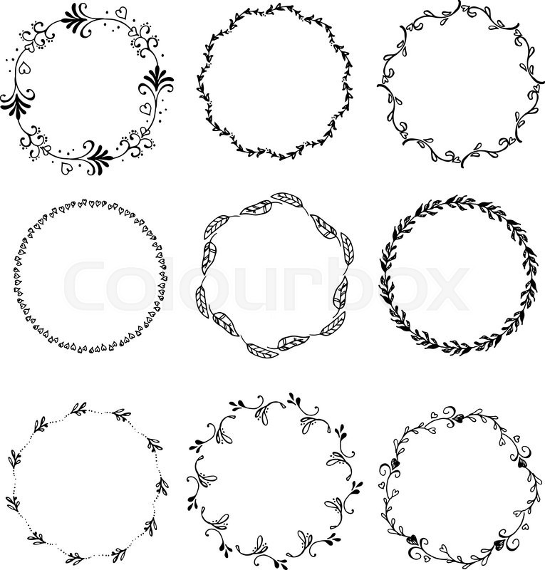 765x800 Hand Drawn Set Of Vintage Elements, Flowers And Leaves, Birds