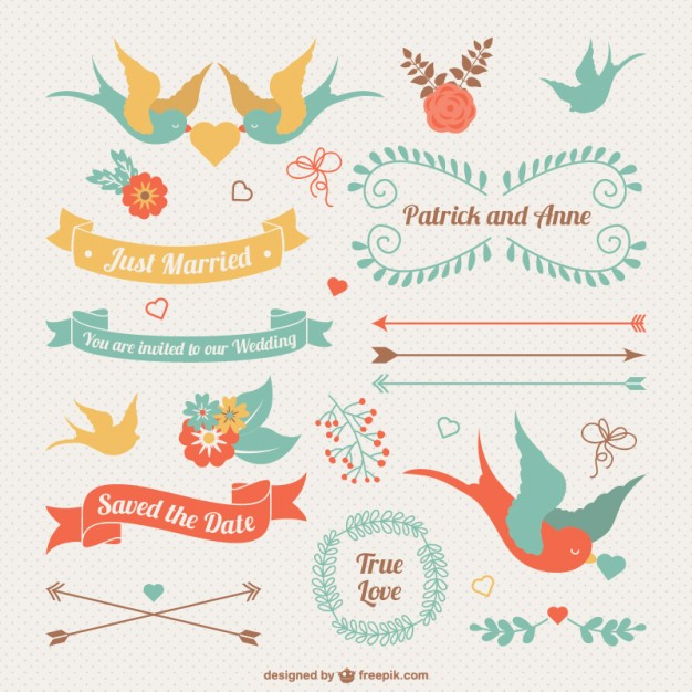 626x626 Vintage Wedding Ornaments Vector Free Download