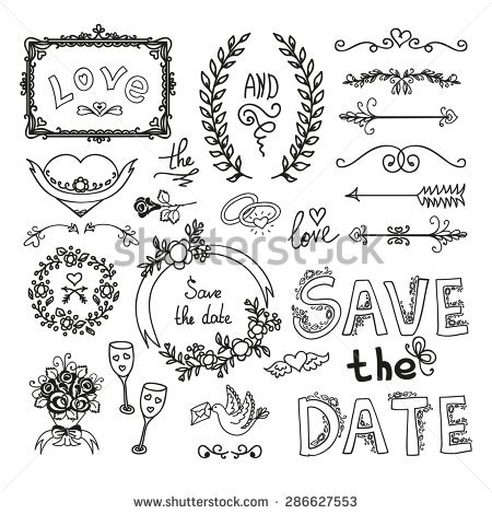 450x470 Wedding Ornaments Set Wedding Ornaments Decorative Elements Stock