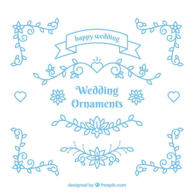 626x626 Blue Wedding Ornaments Vector Free Download
