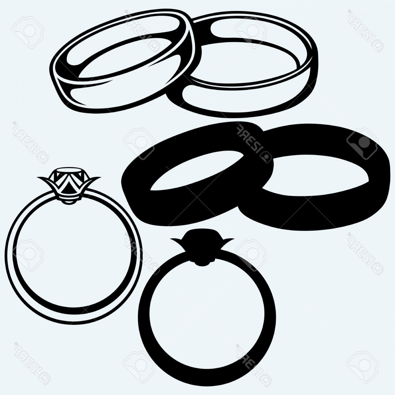 1560x1560 Photostock Vector Wedding Rings Icon Isolated On Blue Background