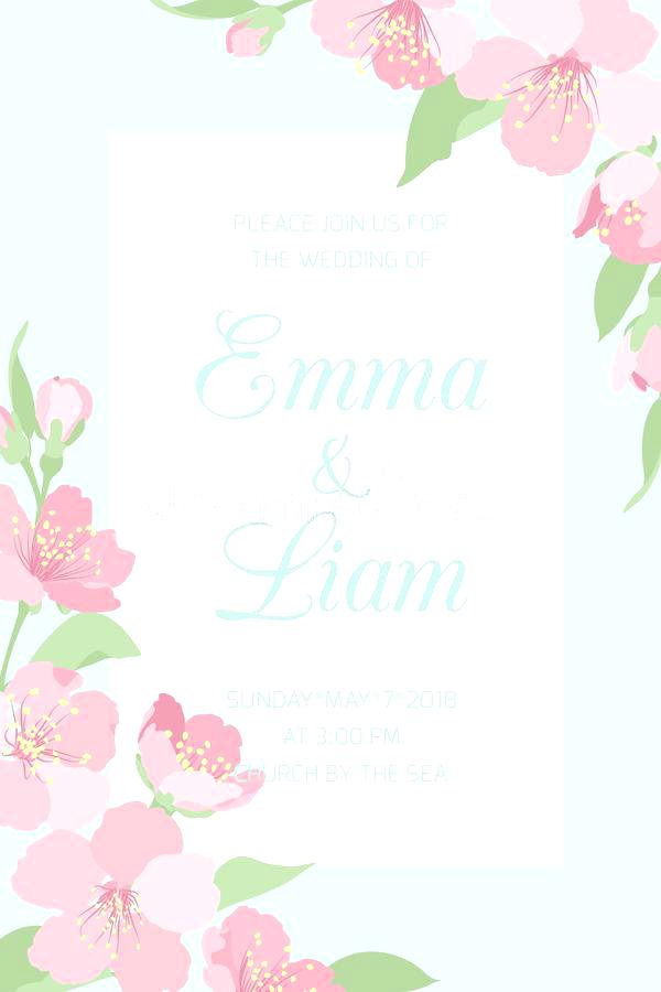 600x900 Wedding Invitation Template Cherry Blossom Stock Vector Free Palm