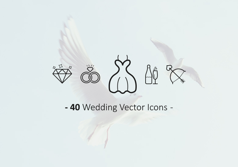 780x550 40 Wedding Vector Icons