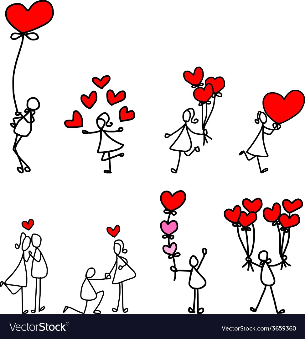 974x1080 Cartoon Character Happy Lovers Wedding Vector 3659360