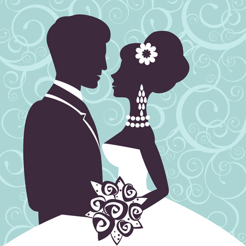 500x500 Sina With Bride Wedding Vector Silhouettes Free Vector In
