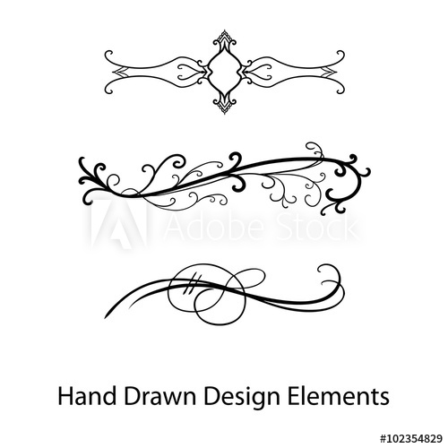 500x500 Vector Design Element, Beautiful Fancy Curls And Swirls Divider Or