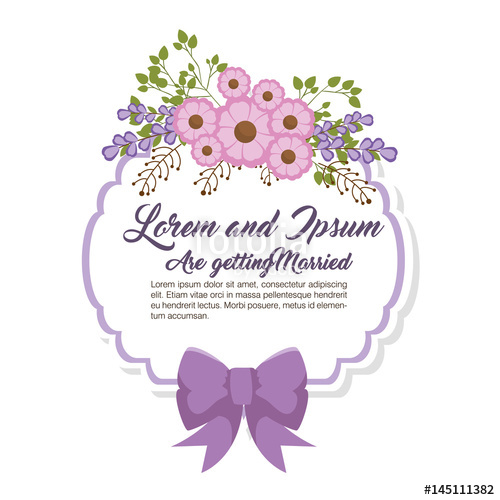 500x500 Wedding Invitation Floral Frame Vector Illustration Design Stock
