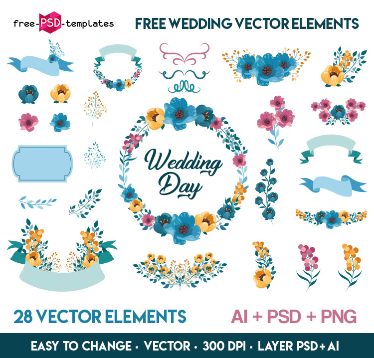 750x718 Free Wedding Vector Elements Free Psd Templates