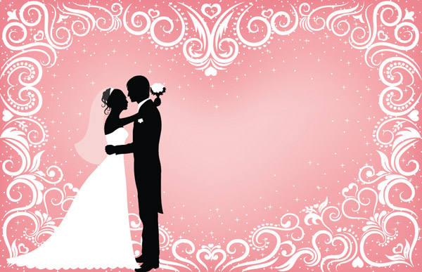 600x387 People Wedding Silhouette Vector Free Vector 4vector