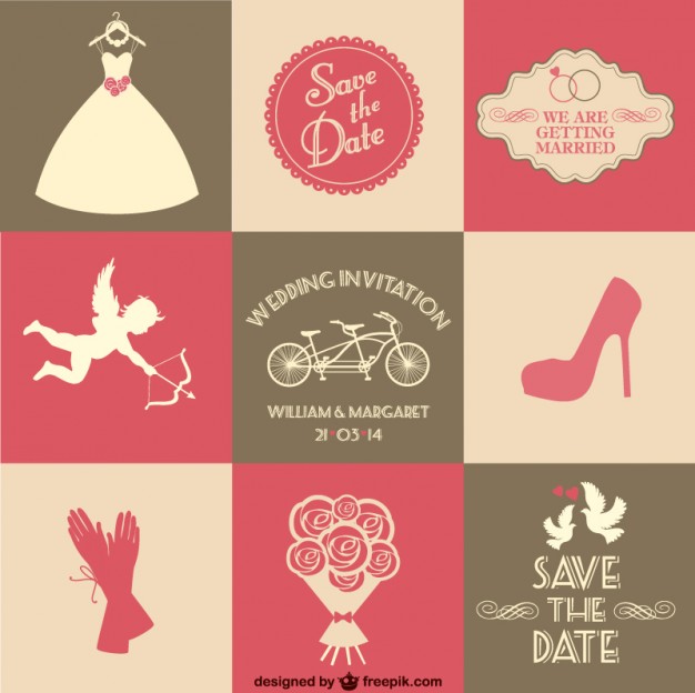 626x624 Free Vector Wedding Card 9 Parts Vector Free Vector Download In