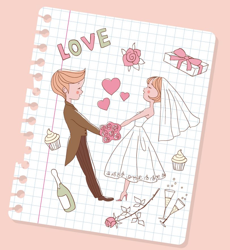 810x879 Wedding Vector Free Download