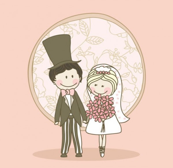 600x582 Sweet Hand Drawn Wedding Vector Graphic