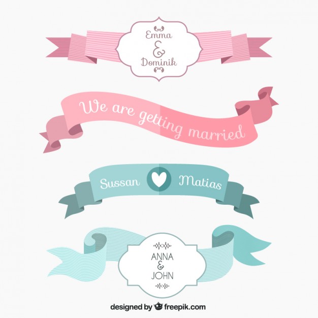 626x626 Wedding Ribbons Collection Vector Premium Download