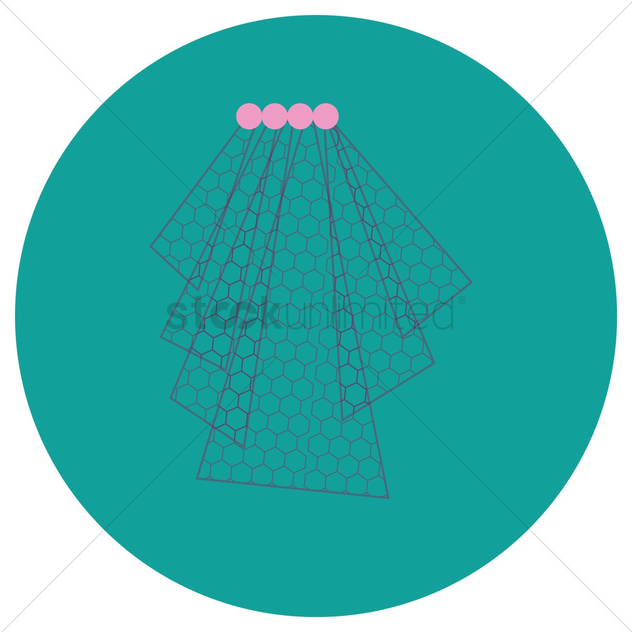 1300x1300 Wedding Veil Vector Image