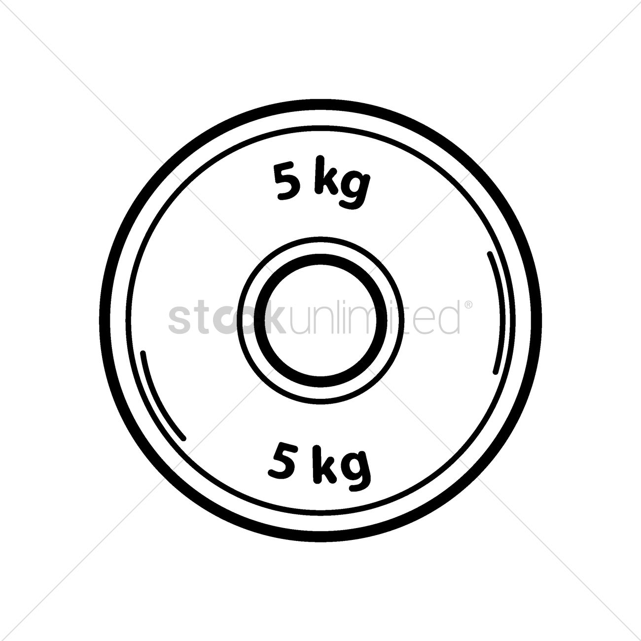 1300x1300 5kg Weight Plate Vector Image