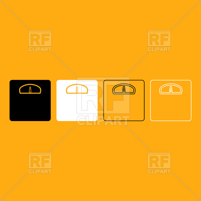 400x400 Weight Scale Icons On Orange Background Vector Image Vector
