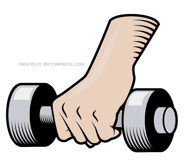 600x540 Hand Holding A Weight Vector Image 123freevectors