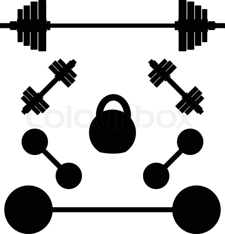 771x800 Silhouettes Of Weights Stock Vector Colourbox
