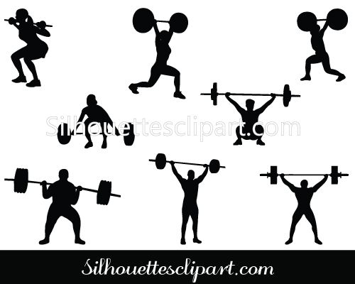 500x400 Weight Lifting Silhouette Vector Graphics Download Fitness