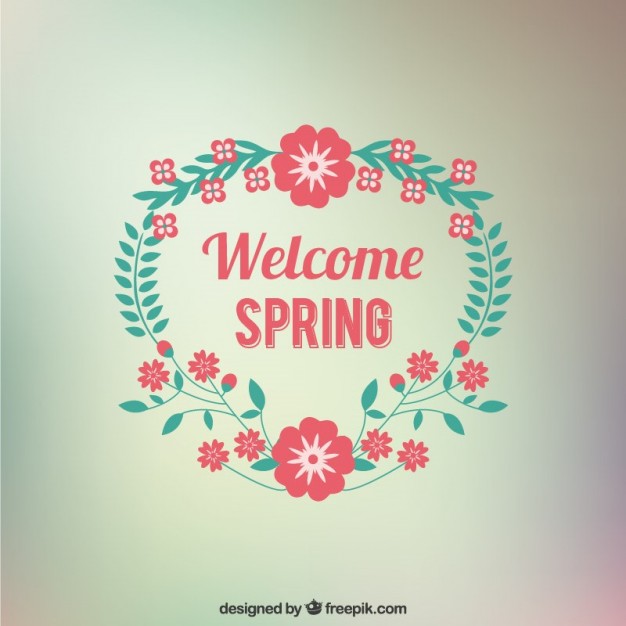 626x626 Welcome Spring Floral Card Vector Free Download