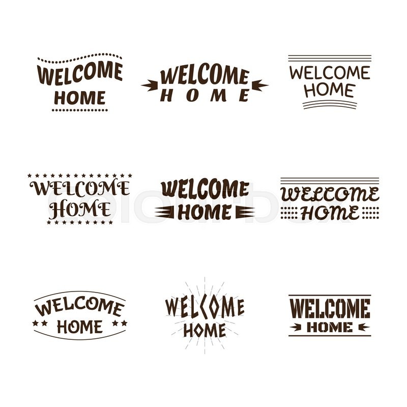 800x800 Welcome Home Design Collection. Set Of 9 Labels, Emblems, Stickers