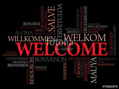 500x375 Welcome In Different Languages Word Cloud, Business Concept Stock