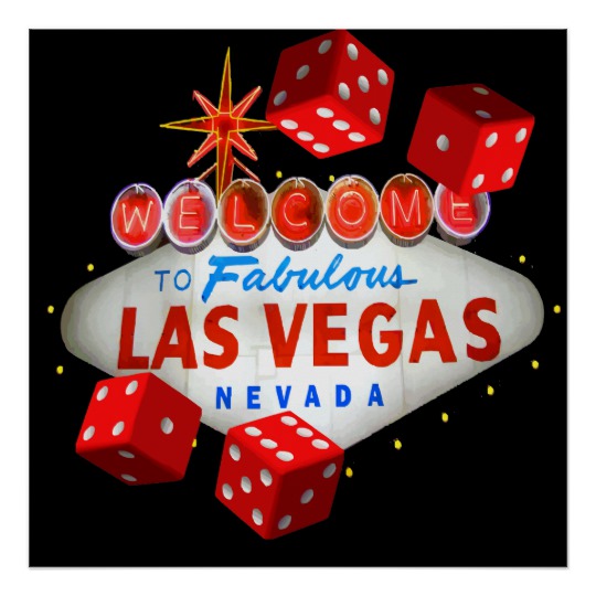 540x540 Welcome To Las Vegas + Dice Vector Graphic Poster