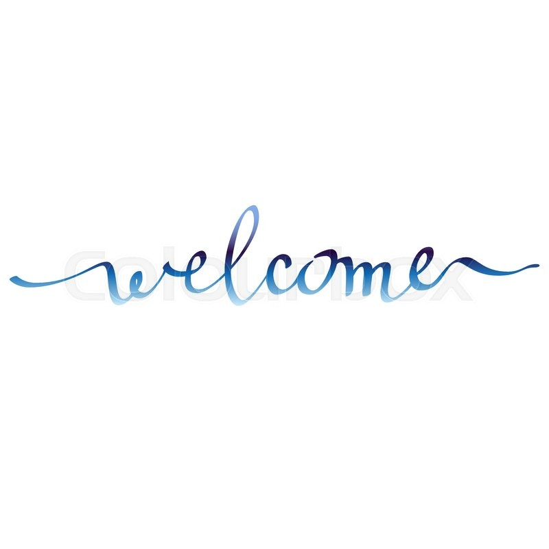 800x800 Calligraphy Sign Welcome On White Background Isolated. Hand