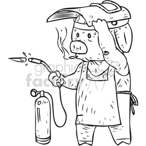300x300 Royalty Free Pig Welder Vector Illustration 398092 Vector Clip Art