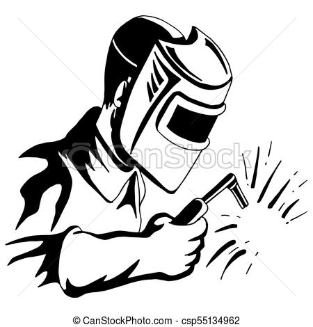 450x470 Vector Clipart Welder