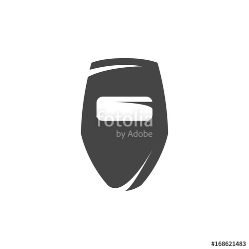 500x500 Welding Mask Icon. Vector Logo On White Background Stock Image