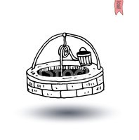 198x200 Water Well And Bucket, Vector Stock Vectors