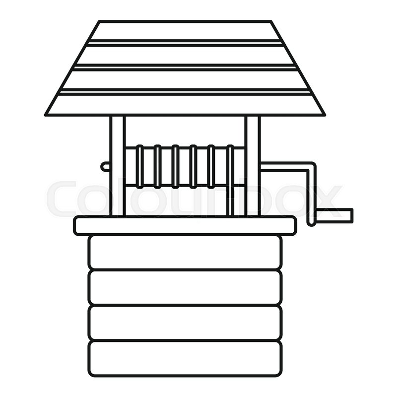 800x800 Water Well Icon. Outline Illustration Of Water Well Vector Icon