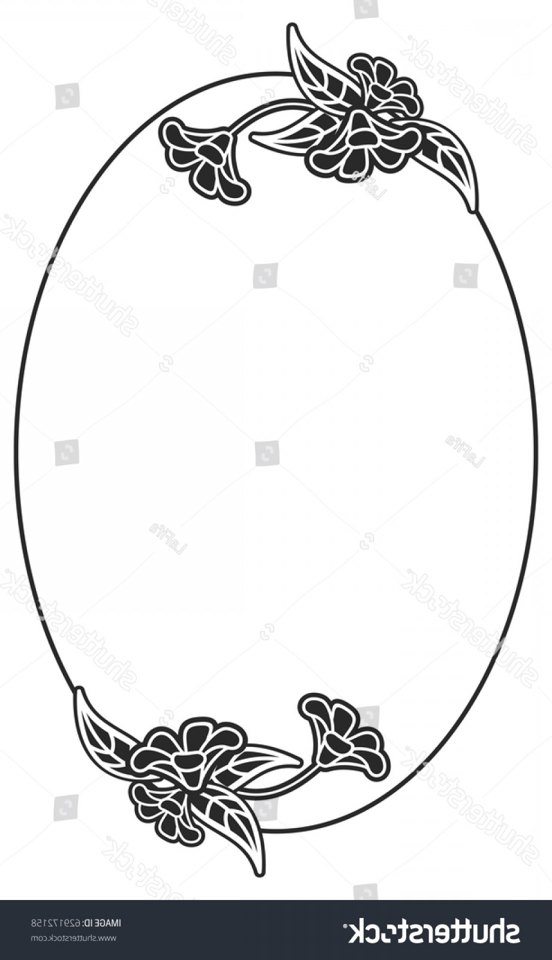 1104x1920 Western Oval Border Vector Black And White Shopatcloth