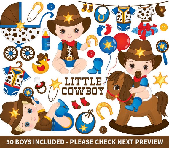 570x499 Cowboys Baby Clipart Vector Cowboys Clipart Baby Clipart Etsy