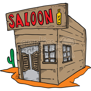 300x300 Royalty Free Cartoon Western Saloon 372159 Vector Clip Art Image