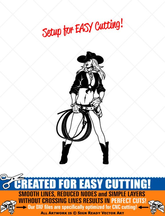 570x743 Cowgirl With Gunrope Western Clipart Vector Clip Art Etsy