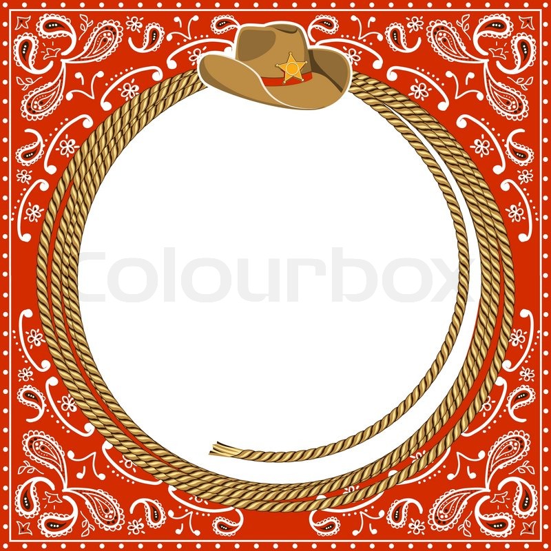 800x800 Cowboy Card Background With Rope Frame And Western Hat.vector