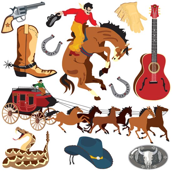 550x550 Wild West Cowboy Cartoons Vector