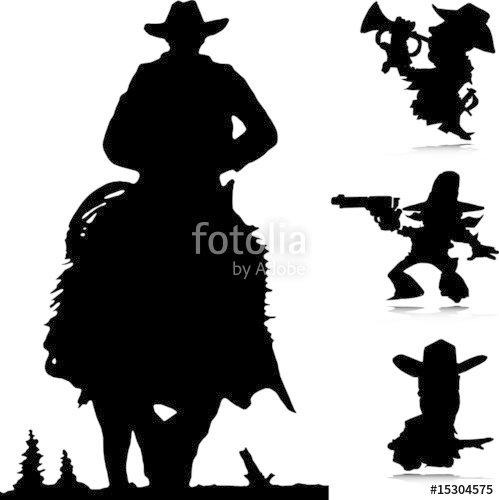 499x500 Cowboy Western Vector Silhouettes Stock Image And Royalty Free