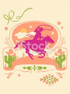 285x380 Vector Illustration Of Western Poster. Vector Art