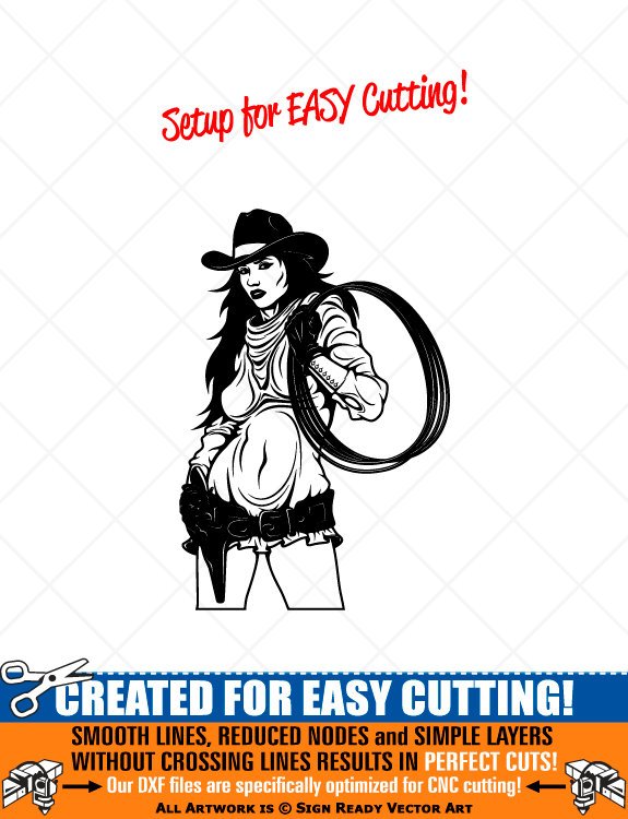 575x750 Cowgirl With Gunrope Western Clipart Vector Clip Art Etsy