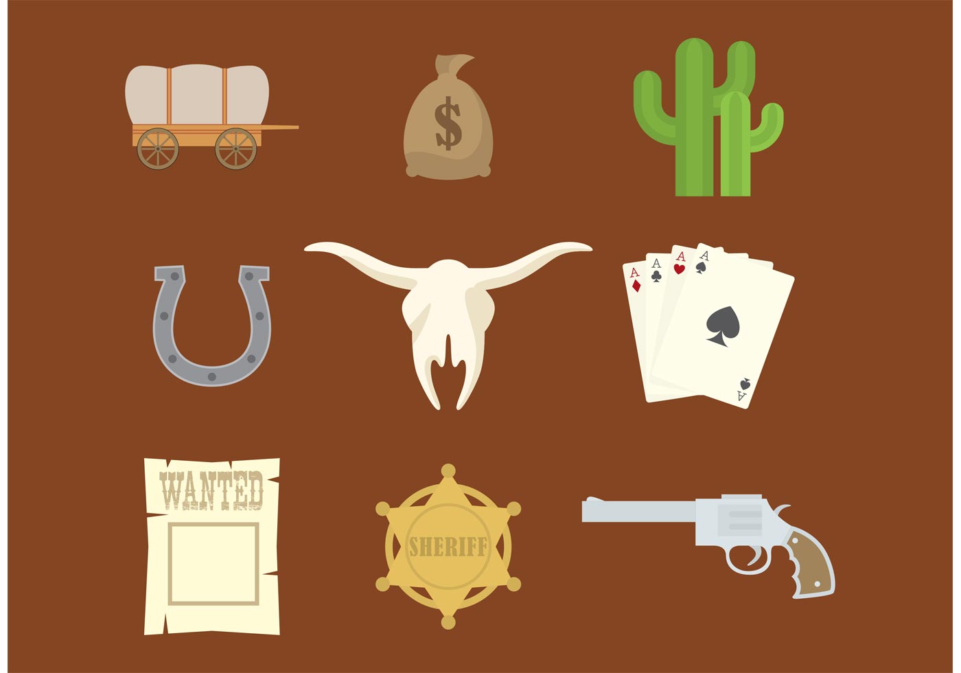 1400x980 Western Vector Icons