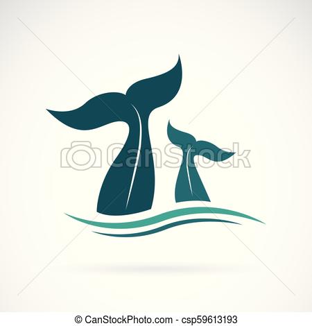 450x470 Vector Of Whale Tail Design On White Background. Animals. Sea