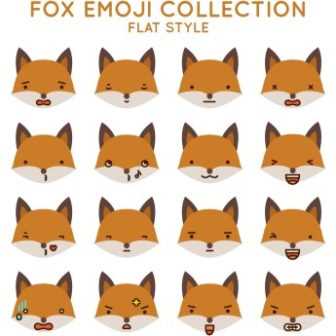 336x336 Free Whatsapp Vector Fox Emoji Collection Flat Style