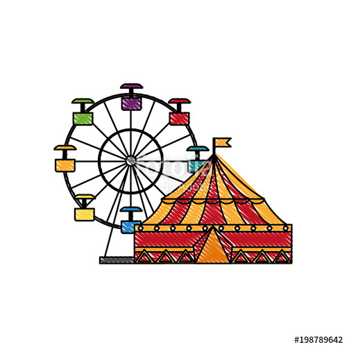 500x500 Circus Tent And Wheel Fortune Stock Image And Royalty Free Vector
