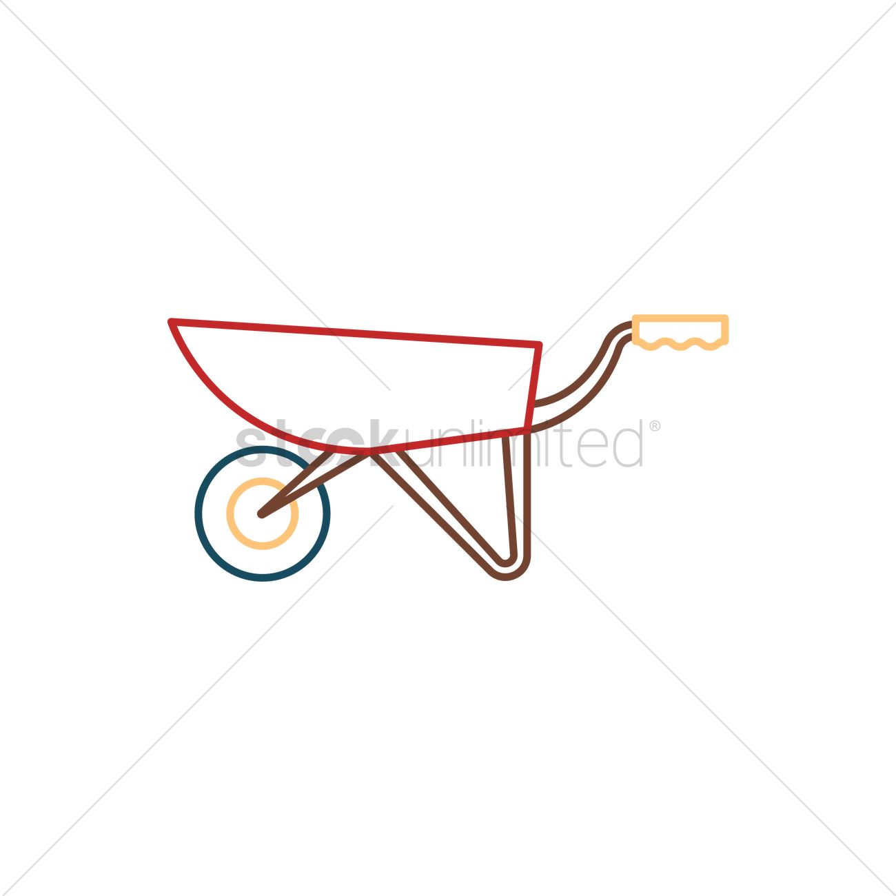 1300x1300 Wheelbarrow Vector Image
